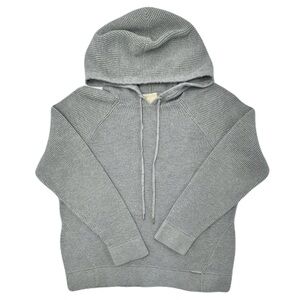 MICHAEL KORS Women's Gray Soft Waffle Weave Thermal Pullover Hoodie, 3/4 Sleeves